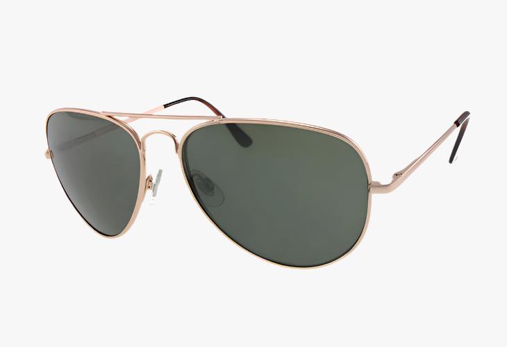 gold green Wholesale Classic Spring Hinge Metal Tear Drop Aviator Sunglasses