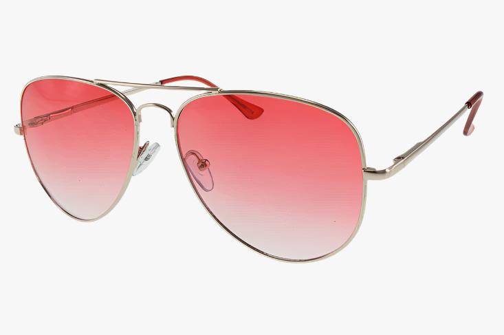 pink Wholesale Spring Hinge Metal Tear Drop Aviator Color Sunglasses