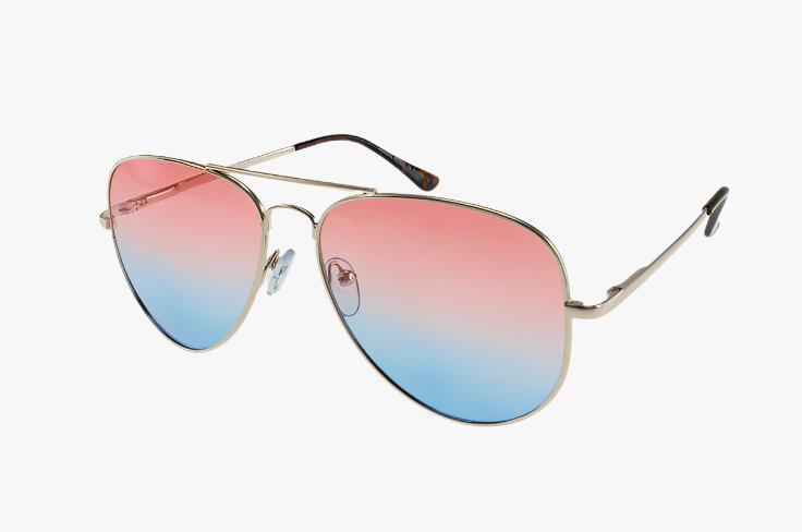 pink blue gradient Wholesale Spring Hinge Metal Tear Drop Aviator Ombre Sunglasses