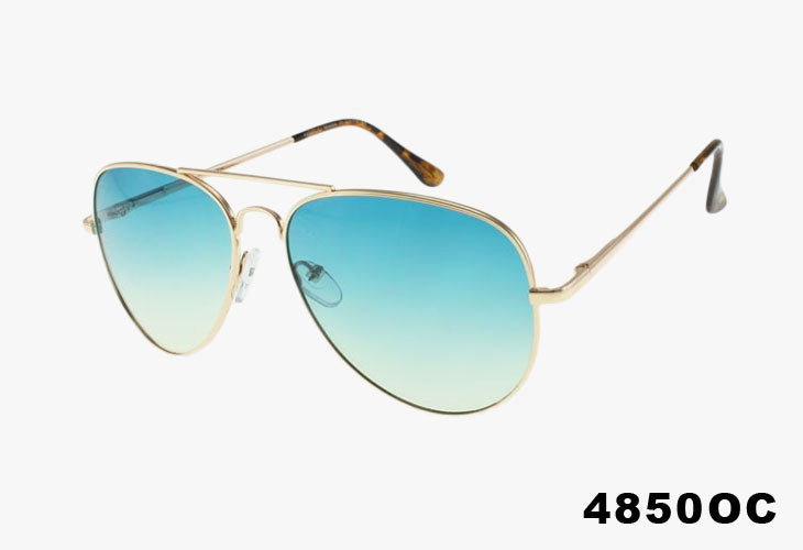 teal gradient Wholesale Spring Hinge Metal Tear Drop Aviator Ombre Sunglasses