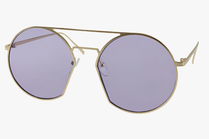 purple Wholesale Rounded Cut Out Aviator Color Sunglasses