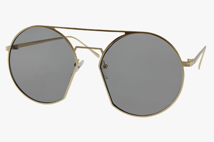 smoke Wholesale Rounded Cut Out Aviator Color Sunglasses