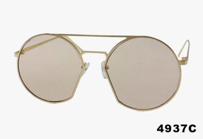 tan Wholesale Rounded Cut Out Aviator Color Sunglasses