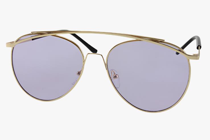 purple Wholesale Double Bridge Color Aviator Sunglasses