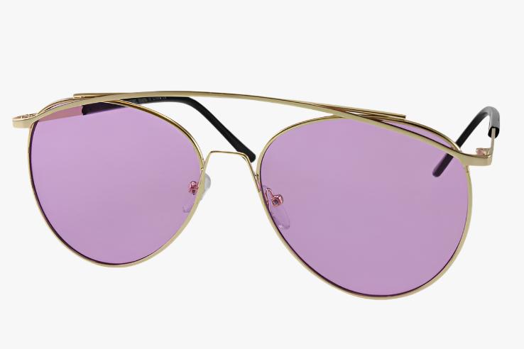 magenta Wholesale Double Bridge Color Aviator Sunglasses