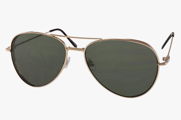 gold green Wholesale Double Trim Tear Drop Aviator Sunglasses