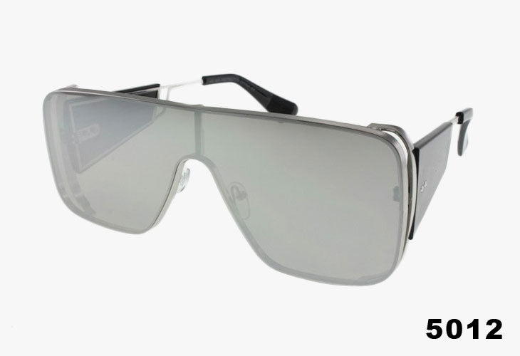 silver mirror Wholesale Square Shield With Side Blinders Sunglasses