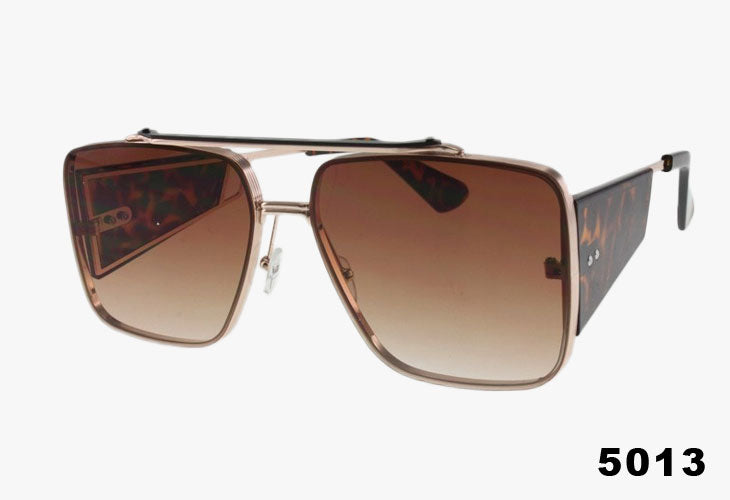 brown Wholesale Square Aviator With Side Blinders Sunglasses