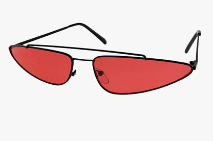 black red Wholesale Slim Triangle Metal Cat Eye Sunglasses