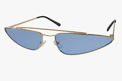 blue Wholesale Slim Triangle Metal Cat Eye Sunglasses