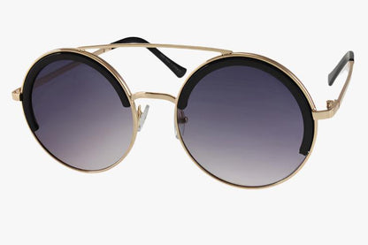 black frame Fashion Metal Round Inlay Wholesale Sunglasses