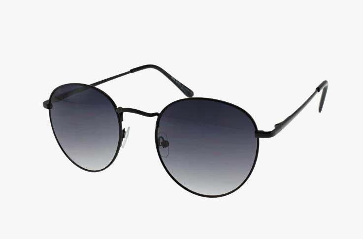 black Classic Oval Metal Wholesale Sunglasses