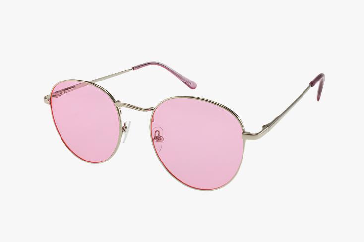 pink Classic Oval Metal Wholesale Color Sunglasses