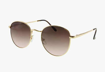 brown gradient Classic Oval Metal Wholesale Two-Tone Color Sunglasses