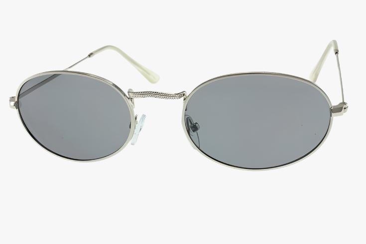 silver Classic Wholesale Small Metal Oval Sunglasses