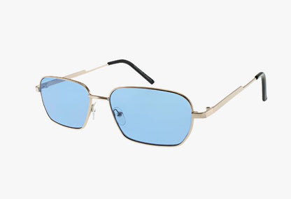 blue lens Medium Square Metal Frame Wholesale Color Sunglasses