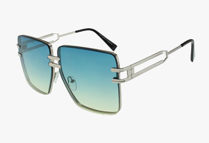 green gradient Wholesale Fashion Metal Split Frame Pilot Sunglasses