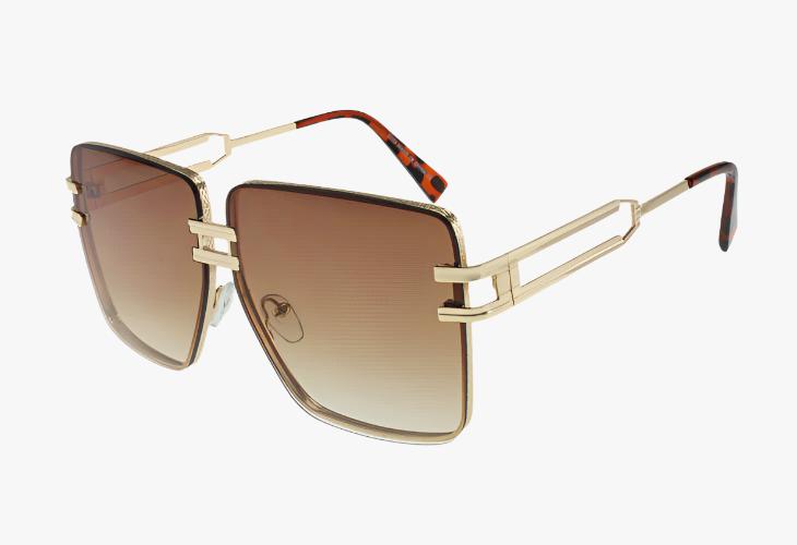 gold brown Wholesale Fashion Metal Split Frame Pilot Sunglasses