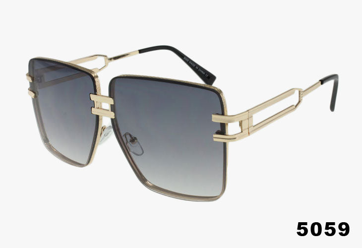 gold smoke Wholesale Fashion Metal Split Frame Pilot Sunglasses