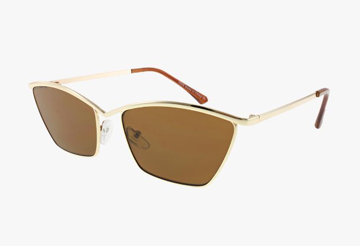 brown Wholesale Fashion Metal Square Browline Sunglasses