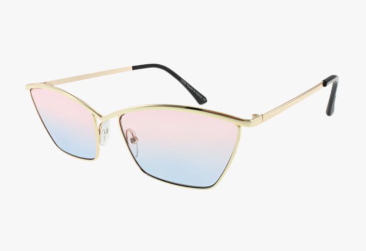 pink Wholesale Fashion Metal Square Browline Sunglasses