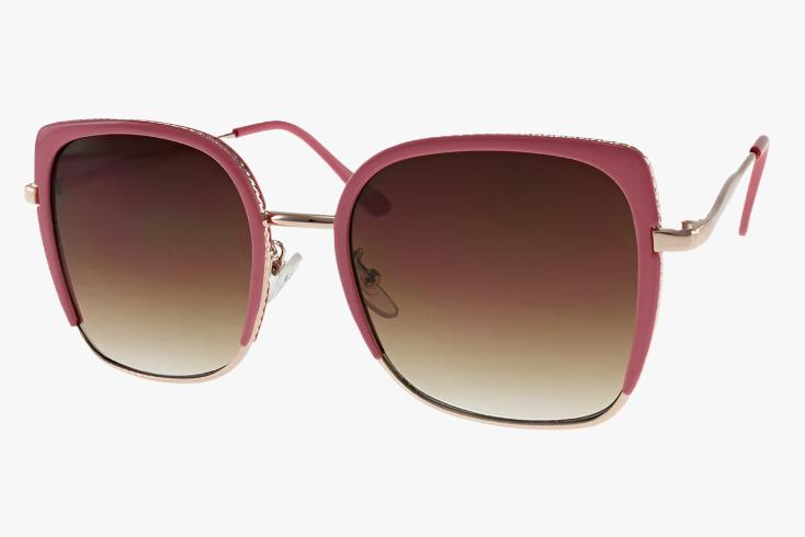 pink Fashion Combination Square Frame Metal Wholesale Sunglasses