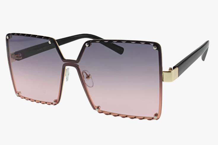 grey pink ombre Wholesale Fashion Square Butterfly Laser Cut Sunglasses