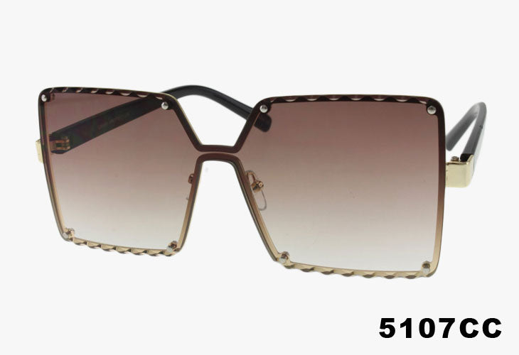 brown Wholesale Fashion Square Butterfly Laser Cut Sunglasses