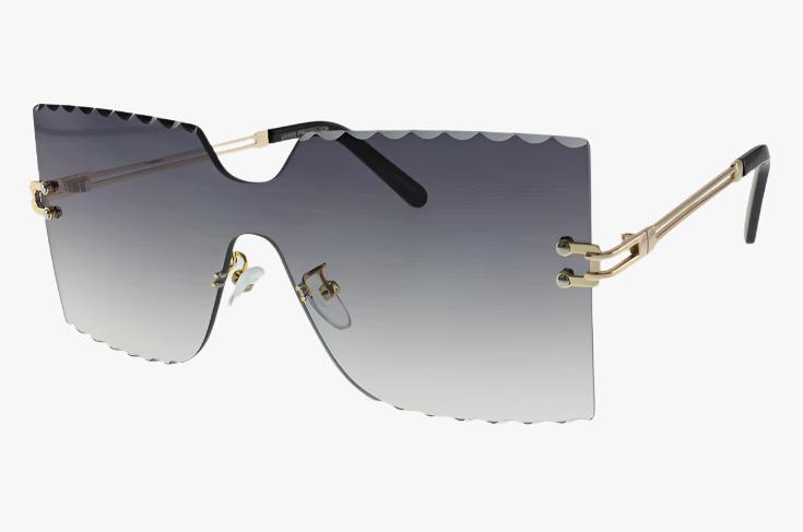 smoke Wholesale Fashion Frameless Square Laser Cut Sunglasses