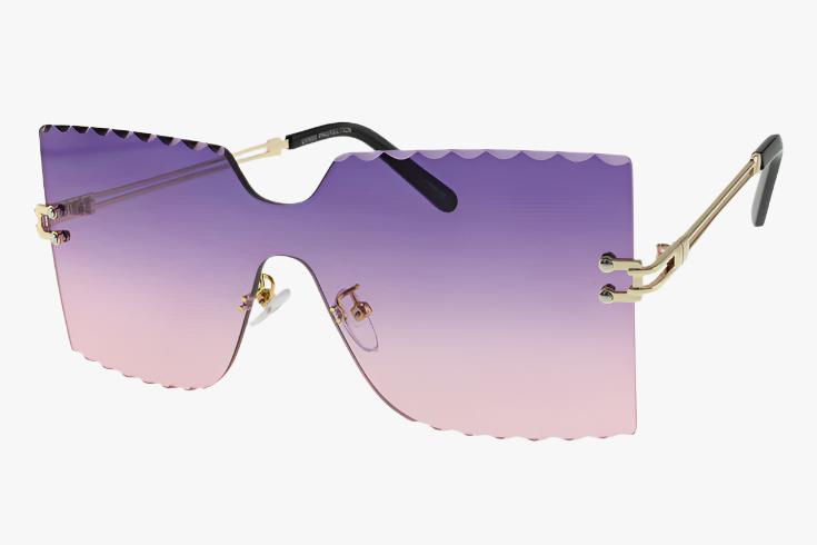 purple pink Wholesale Fashion Frameless Square Laser Cut Sunglasses