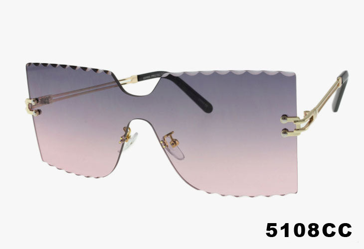 grey pink Wholesale Fashion Frameless Square Laser Cut Sunglasses