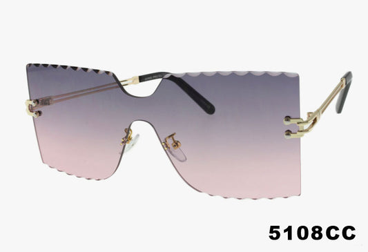 grey pink Wholesale Fashion Frameless Square Laser Cut Sunglasses