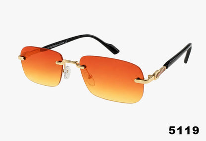 5119 - Wholesale  Rounded Square Slim Rimless Sunglasses
