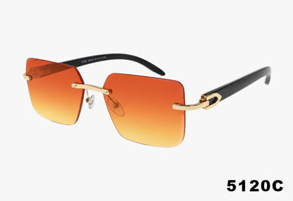 5120C - Wholesale Square Fashion Rimless Sunglasses