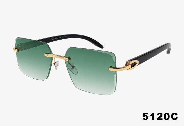 5120C - Wholesale Square Fashion Rimless Sunglasses