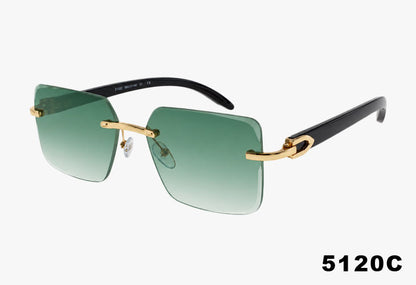 5120C - Wholesale Square Fashion Rimless Sunglasses