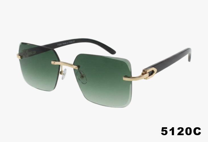 5120C - Wholesale Square Fashion Rimless Sunglasses