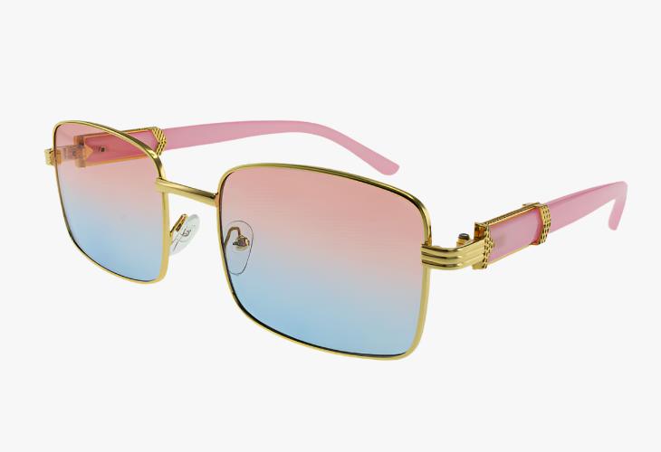 pink Wholesale Fashion Lux Metal Rectangle Sunglasses