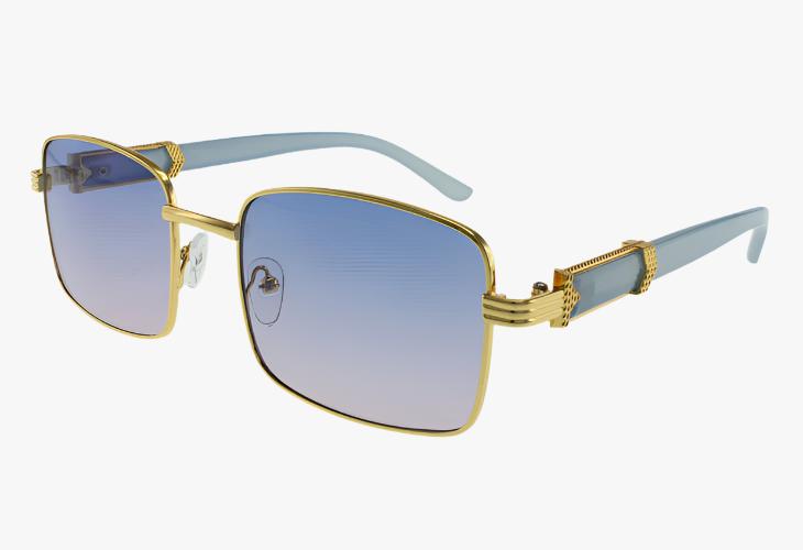 blue Wholesale Fashion Lux Metal Rectangle Sunglasses