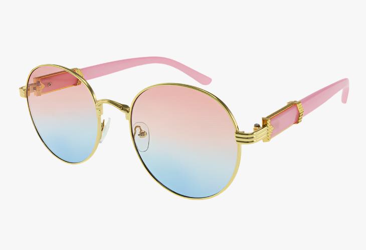 pink Wholesale Fashion Lux Metal Round Sunglasses