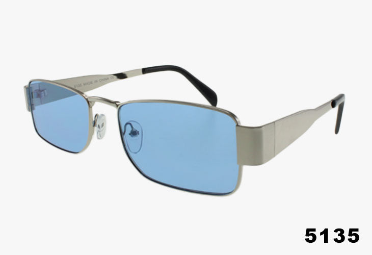 silver blue Designer Inspired Wholesale Rectangle Fashion Sunglasses