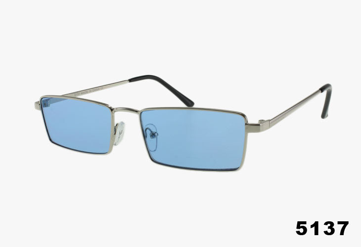 blue Wholesale Fashion Slim Square Metal Sunglasses