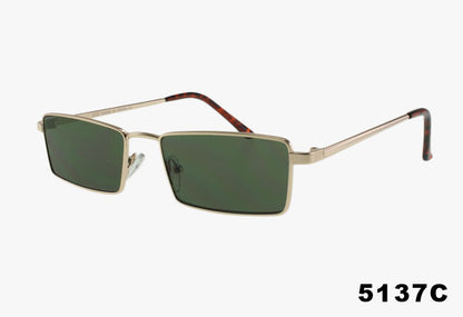 5137C - Wholesale Fashion Slim Square Metal Sunglasses