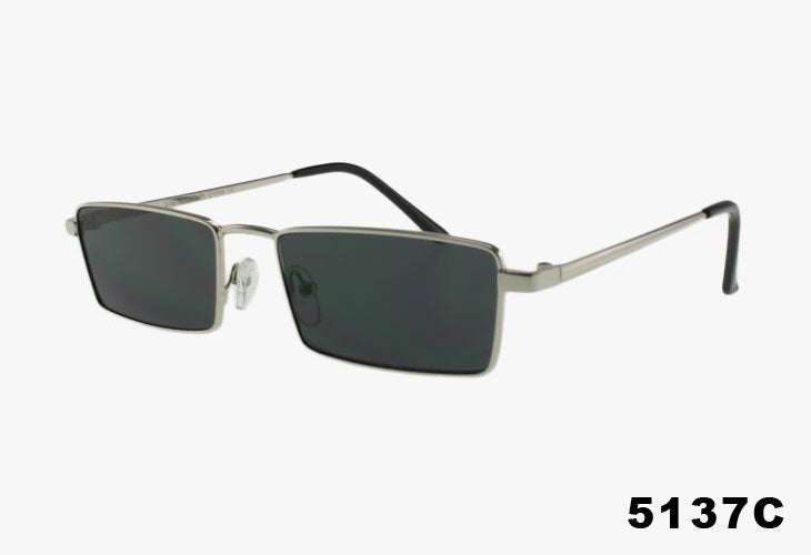 5137C - Wholesale Fashion Slim Square Metal Sunglasses