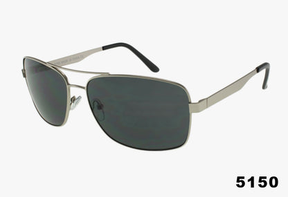 silver Wholesale Square Aviator Pilot Flex Temple Sunglasses