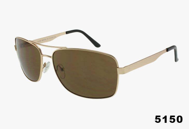 gold brown Wholesale Square Aviator Pilot Flex Temple Sunglasses