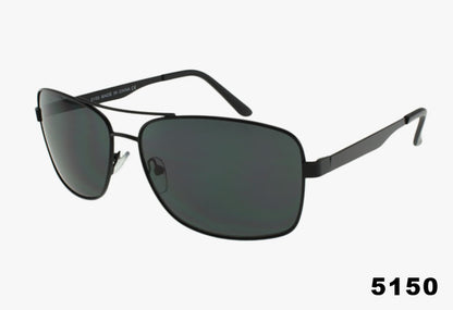 solid black Wholesale Square Aviator Pilot Flex Temple Sunglasses