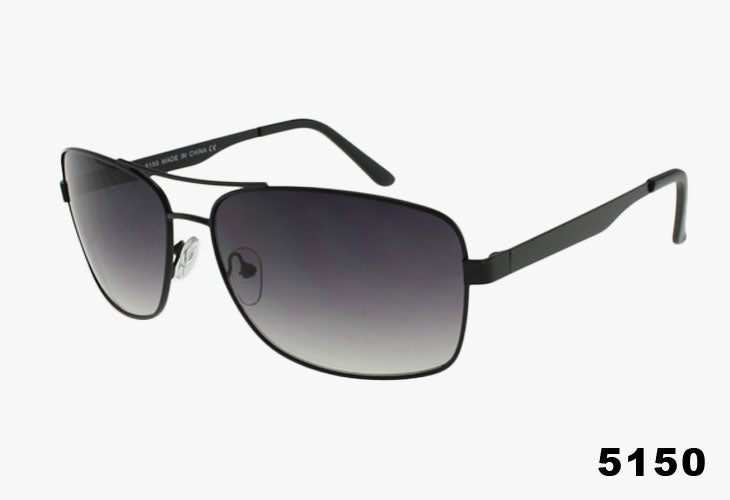 gradient black Wholesale Square Aviator Pilot Flex Temple Sunglasses