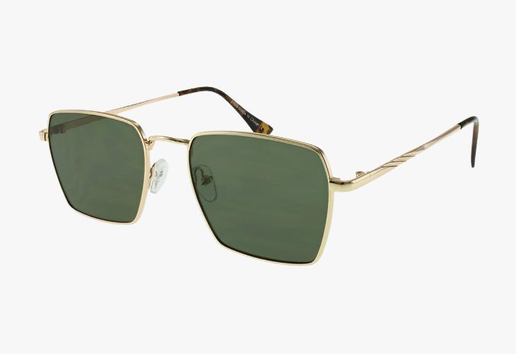 green Medium Square Metal Frame Luxury Wholesale Sunglasses