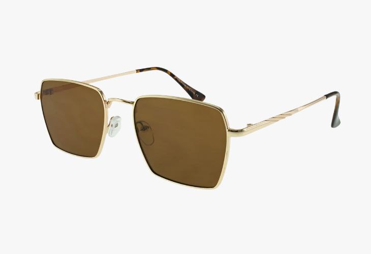 gold Medium Square Metal Frame Luxury Wholesale Sunglasses